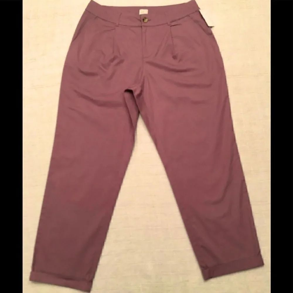🛍A New Day Ankle Length Pants Lilac High Rise Cuffed Stretch, Pleated, Various